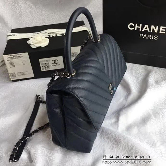 香奈兒CHANEL 92992 2018最新V字型 單手挽手提單肩包 DSC1982
